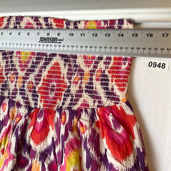 Old Navy Women Tube Maxi Dress size 16 Dress Floral Pink & Purple Cotton Summer - Picture 2 of 9